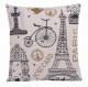 Parisian Theme Cushion Cover With Gold Details - 45 cm x 45 cm
