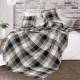 Premium Reversible XL Cotton Tartan Throw For Sofa/Armchair - Black