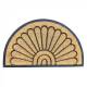 PVC Half Moon Moulded Brushed Coconut Coir Entrance Doormat, 45 x 75cm