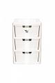 Rattan Style Large 3 Drawer Plastic Storage Unit - Cream