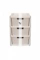 Rattan Style Large 3 Drawer Plastic Storage Unit - Mushroom