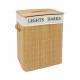 Rectangular Bamboo 2 Compartment Laundry Basket - Natural/Black