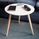 Retro Style Round Coffee Table - MDF Table Top & Wooden Legs