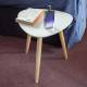 Retro Style White Triangle Coffee Table - MDF Table Top & Wooden Legs