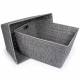 Set of 2 Large Paper Rope Storage Basket With Carry Handles, Grey