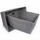 Set of 2 Large Paper Rope Storage Basket With Carry Handles, Grey