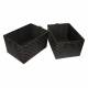 Set of 2 Woven Large Storage Basket With Carry Handles, Black