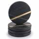 Set of 4 Handcrafted Marble Costers With Golden Colour Inlay, Black