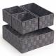 Set of 4 Multi-purpose Polypropylene Shelf Storage Basket Set, Grey