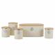Set of 5 Tea, Sugar, Coffee, Biscuit & Bread Bin Jars With Lid, Cream