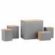 Set of 5 Tea, Sugar, Coffee, Biscuit & Bread Bin Jars With Lid, Grey