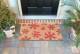 Snowflake Decorative Coir and PVC Backed Door Mat - Natural & Red