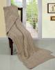 Super Chunky Large Hand Knitted Cotton Throw, Linen - 140 x 180 cm