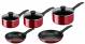 Tefal Bistro B097S544 5 pcs Non-stick Cookware Pots & Pan Set, Red