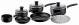 Tefal Delight 7pcs Non-Stick Frying Pan Saucepan Cookware Set - Black