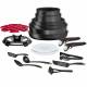 Tefal Ingenio 22pc Non-stick Cookware Induction Pots & Pans Set, Black