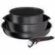 Tefal Ingenio Non-stick Cookware 4 pc Induction Pots & Pans Set, Black