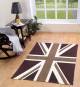 Union Jack Handwoven Cotton Floor Rug - Mocha & Chocolate