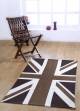 Union Jack Handwoven Cotton Floor Rug - Mocha & Chocolate