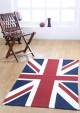 Union Jack Handwoven Cotton Floor Rug - Red, Blue & White