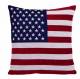 USA Flag Vintage Style Pillow Case Chenille Cushion Cover - Square