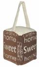 Vintage Decorative Fabric Doorstop - Home Sweet Home - Mocha