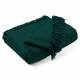 Waffle Design Handwoven Cotton King Size Bed Sofa Throw, Dark Green