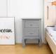 Woodluv 2 Drawer Bedside Cabinet Unit - Grey