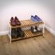 Woodluv 2 Tiers Freestanding Bamboo Wood Shoe Organizer