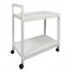 Woodluv 2 Tier MDF Kitchen Trolley With Wheels - White