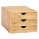 Woodluv 3 Drawer Bamboo Stationery Storage Organizer