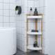 Woodluv 3 Tier Freestanding Bathroom Corner Storage Cabinet - White