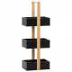 Woodluv 3 Tier Robust Bamboo and MDF Bathroom Storage Caddy - Black