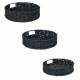 Woodluv 3 x Round Handwoven Paper rope Trays, Large & Medium - Black