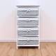 Woodluv 4 Drawer MDF Storage Unit With Grey Basket & Removable Liner