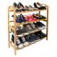 Woodluv 4 Tier Luxury Natural Bamboo Wooden Shoe Organizer