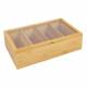 Woodluv 5 Compartment  Bamboo Tea Bag Storage Caddy With Acrylic Lid