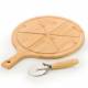 Woodluv 6 Section Bamboo Pizza Cutting Board With Pizza Cutter