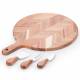 Woodluv Acacia Wood Cheese Board Set With Three Cheese Knives