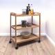 Woodluv Bamboo 3 Tiers Kitchen Storage Trolley With Wheels