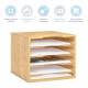 Woodluv Bamboo 5 Sections Adjustable A4 File Organizer