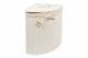 Woodluv Bamboo Corner Laundry Linen Storage Folding Basket, White