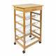 Woodluv Bamboo Kitchen Cart With Drawer and Wire Basket