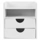 Woodluv Bamboo Mini Desk Top Stationery Organizer Storage Unit, White