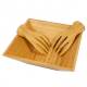 Woodluv Bamboo Wooden Salad or Pasta Serving Bowl With Serving Hands
