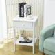 Woodluv Chic Bedside Storage Cabinet With Drawer and Shelf