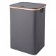 Woodluv Collapsible Foldable Laundry Hamper Basket with Lid, Navy Blue