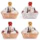 Woodluv Complete DIY Set of 4 Wicker Gift Hamper Basket Kit - White