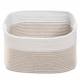 Woodluv Cotton rope Storage Collapsible Baskets, Beige