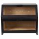 Woodluv Double Decker Multi-Purpose Bamboo Bread Bin with Lid, Black